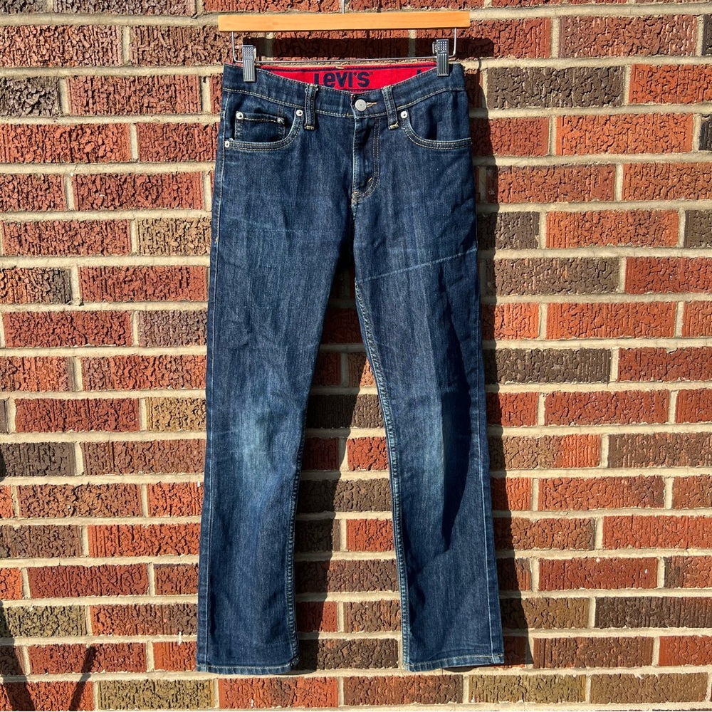 Levi’s Girl’s Dark Denim Red Banded Skinny Denim Jeans